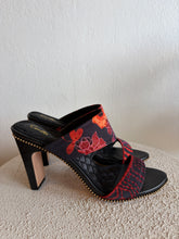 Load image into Gallery viewer, Camilla - Fabric Floral Heels - Red - 42

