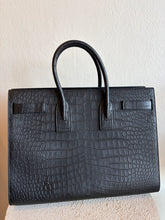 Load image into Gallery viewer, Saint Laurent - Sac De Jour Large Croc Embossed Leather Bag - Black - L
