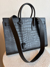Load image into Gallery viewer, Saint Laurent - Sac De Jour Large Croc Embossed Leather Bag - Black - L
