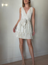 Load image into Gallery viewer, Sabina Musayev - Alma Plisse Mini Wrap Dress w tie - Champagne - S

