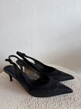 Load image into Gallery viewer, Stella McCartney - Wingtip Slingback Pump - Black - 37.5

