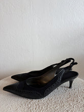 Load image into Gallery viewer, Stella McCartney - Wingtip Slingback Pump - Black - 37.5

