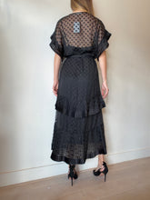 Load image into Gallery viewer, Zimmermann - Sheer Polka Dot Tiered Midi Dress w slip &amp; belt - Black - 3
