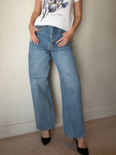 Load image into Gallery viewer, Venroy - Cotton Wide Leg Button Fly Jeans - Mid Denim - S
