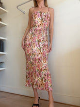 Load image into Gallery viewer, Zimmermann - Pleated Shoestring Midi Dress w Tie Belt  - Pink Floral - 2 - RRP$1295
