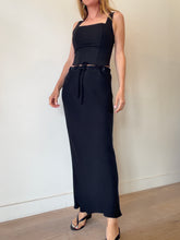 Load image into Gallery viewer, Bianca Spender - Drawstring Waist Midi Skirt - Black - 8
