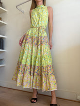 Load image into Gallery viewer, Alemais - Daisy Spliced Floral Tiered Midi Dress - Lime Green - 6 - RRP$595
