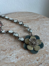 Load image into Gallery viewer, Miu Miu Crystal Resin Flower Pendant  - Necklace - Silver- M
