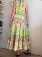 Load image into Gallery viewer, Alemais - Daisy Spliced Floral Tiered Midi Dress - Lime Green - 6 - RRP$595

