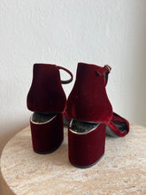 Load image into Gallery viewer, Alexander Wang - Velvet Block Heel  - Burgundy - RRP72541
