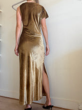Load image into Gallery viewer, Husk - Opium Cowl Neck Velvet Midi Dress - Gold - 8 - RRP$499
