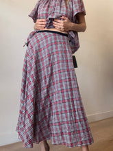 Load image into Gallery viewer, Tomorrow Land - Clair Cotton Ruffle  Blouse &amp; Midi Set - Plaid - 36
