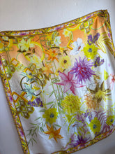 Load image into Gallery viewer, Camilla - Silk Floral Beaded Trim Scarf - Yellow - M
