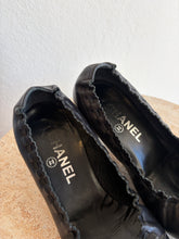 Load image into Gallery viewer, Chanel - Ruffle Trim Heels - Black  w Patent toe - 37
