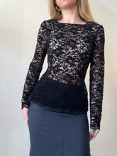 Load image into Gallery viewer, Harris Tapper - LS Lace Top - Black - 8
