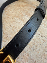 Load image into Gallery viewer, Gucci - Marmont Thin Logo Belt - Black w Gold Hardware - 34
