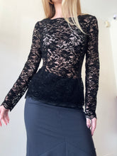 Load image into Gallery viewer, Harris Tapper - LS Lace Top - Black - 8
