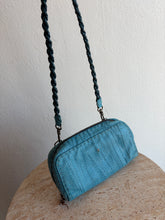 Load image into Gallery viewer, Henry Beguelin - textured snake skin  Pochette w Weave Strap  - Aqua - S - RRP$850
