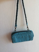 Load image into Gallery viewer, Henry Beguelin - textured snake skin  Pochette w Weave Strap  - Aqua - S - RRP$850
