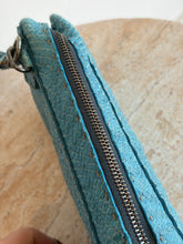 Load image into Gallery viewer, Henry Beguelin - textured snake skin  Pochette w Weave Strap  - Aqua - S - RRP$850
