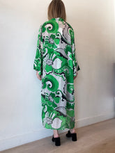 Load image into Gallery viewer, Cin Cin - Oracle Sheer Robe w belt - Green/White/Black Print- S/M - RRP$390
