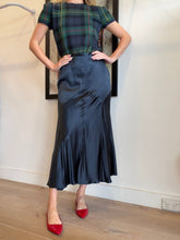 Load image into Gallery viewer, Michael Kors - Paneled Silk Slip Midi Skirt - Navy - US4
