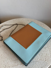 Load image into Gallery viewer, Celine - Frame Shoulder Bag - Tan/Light Blue - S
