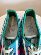 Load image into Gallery viewer, Gucci - Tennis Low Top Canvas Sneaker - Blue Monogram - 42

