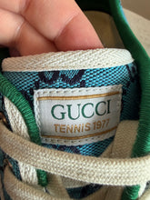 Load image into Gallery viewer, Gucci - Tennis Low Top Canvas Sneaker - Blue Monogram - 42
