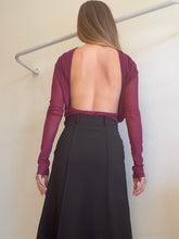 Load image into Gallery viewer, Effie Kats - Mesh Backless Bodysuit - Burgundy - S
