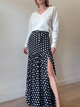 Load image into Gallery viewer, Alexandra Miro - Jaimee Maxi Skirt w belt - Black &amp; White Polka Dot - S RRP$820

