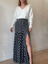 Load image into Gallery viewer, Alexandra Miro - Jaimee Maxi Skirt w belt - Black &amp; White Polka Dot - S RRP$820
