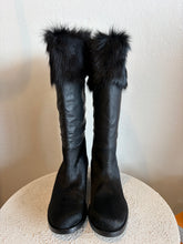 Load image into Gallery viewer, Chanel Fur Trim Leather - Boots - Black - 38.5
