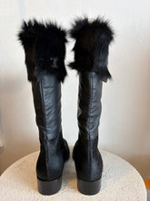 Load image into Gallery viewer, Chanel Fur Trim Leather - Boots - Black - 38.5

