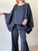 Load image into Gallery viewer, Viktoria &amp; Woods - Batwing Crop  Top - Navy - 1
