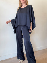 Load image into Gallery viewer, Viktoria &amp; Woods - Batwing Crop  Top - Navy - 1
