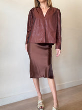 Load image into Gallery viewer, Country Road - Slip Midi Skirt w Side Slit - Brown - 4
