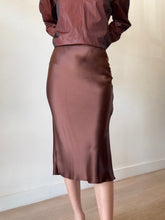 Load image into Gallery viewer, Country Road - Slip Midi Skirt w Side Slit - Brown - 4
