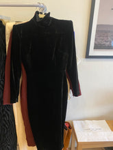 Load image into Gallery viewer, Alex Perry - Velvet High Neck LS Dress w Exposed Zip - Black - 6
