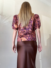 Load image into Gallery viewer, Ulla Johnson -SS Puff sleeve  Blouse - Purple orange print  - 6US(10)
