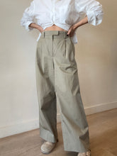 Load image into Gallery viewer, Oroton - Pleated Wide Leg Pants - Khaki - 12
