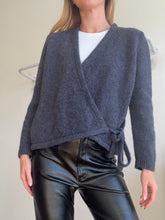Load image into Gallery viewer, COS - Wrap Alpaca/wool blend Cardigan - Dark Grey - S
