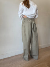 Load image into Gallery viewer, Oroton - Pleated Wide Leg Pants - Khaki - 12
