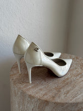 Load image into Gallery viewer, Christian Louboutin - Sporty Kate 85 Heels - White Patent- 38.5 - RRP$1,475
