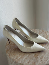Load image into Gallery viewer, Christian Louboutin - Sporty Kate 85 Heels - White Patent- 38.5 - RRP$1,475
