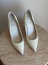 Load image into Gallery viewer, Christian Louboutin - Sporty Kate 85 Heels - White Patent- 38.5 - RRP$1,475
