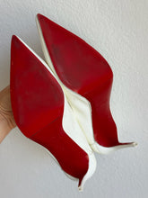 Load image into Gallery viewer, Christian Louboutin - Sporty Kate 85 Heels - White Patent- 38.5 - RRP$1,475
