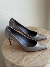 Load image into Gallery viewer, Christian Louboutin - Sporty Kate 85 Heels - Silver - 38.5 - RRP$1475 - AS NEW
