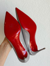 Load image into Gallery viewer, Christian Louboutin - Sporty Kate 85 Heels - Silver - 38.5 - RRP$1475 - AS NEW
