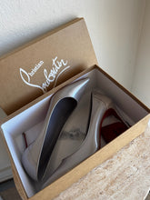 Load image into Gallery viewer, Christian Louboutin - Sporty Kate 85 Heels - Silver - 38.5 - RRP$1475 - AS NEW
